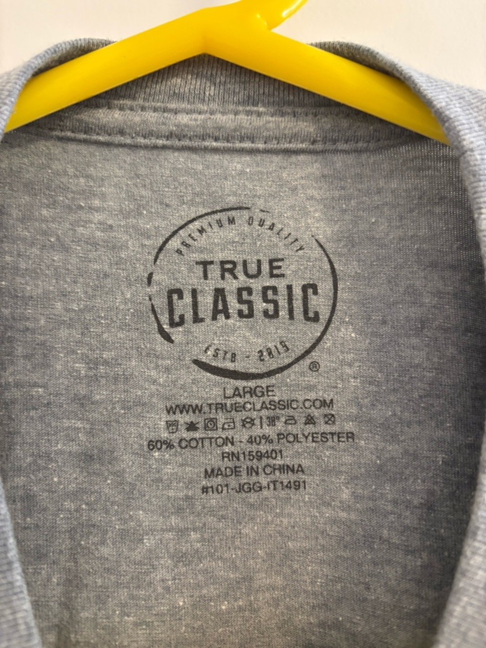 True Classic Grey Graphic Tee - Large